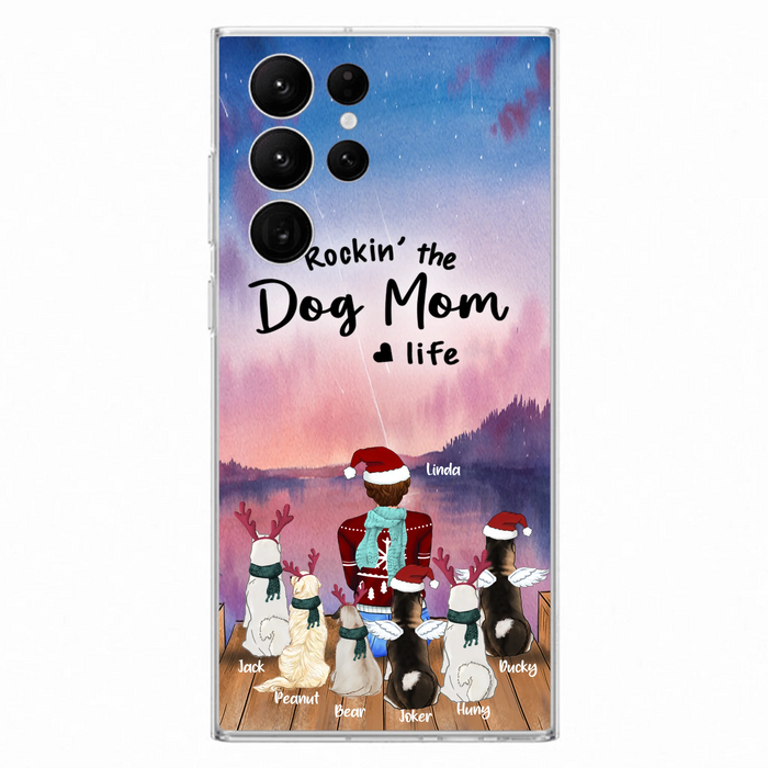 Personalized Christmas Pet Mom/Dad Phone Case - Up to 6 Pets - Rock'in The Dog Mom Life