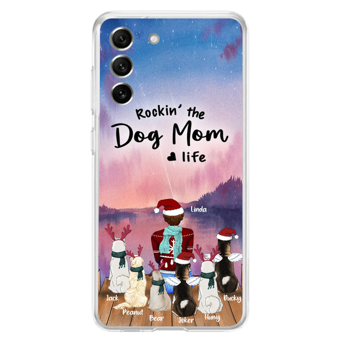 Personalized Christmas Pet Mom/Dad Phone Case - Up to 6 Pets - Rock'in The Dog Mom Life