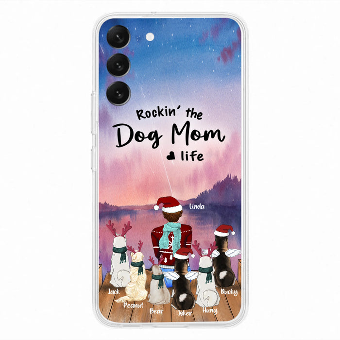 Personalized Christmas Pet Mom/Dad Phone Case - Up to 6 Pets - Rock'in The Dog Mom Life