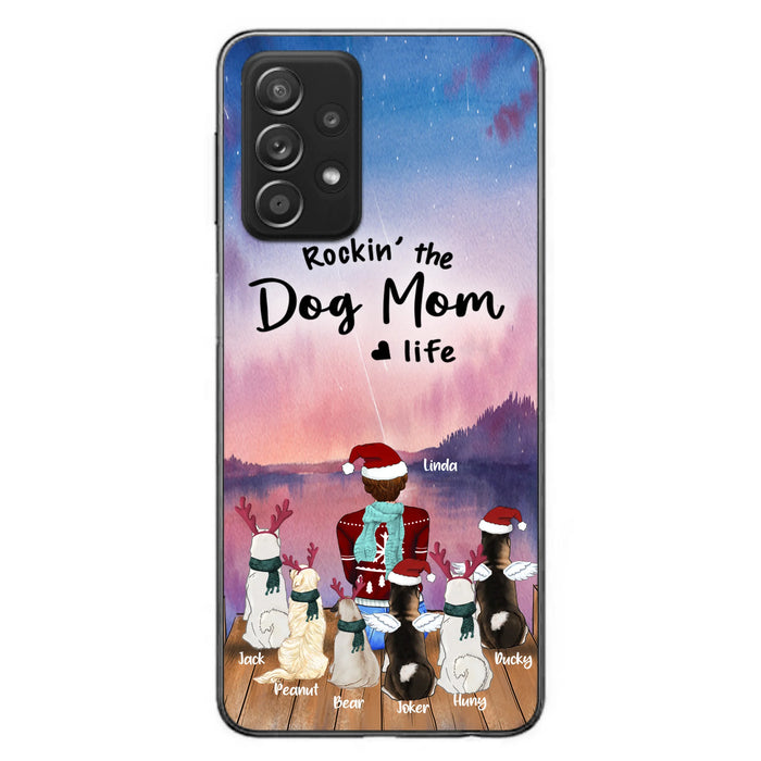 Personalized Christmas Pet Mom/Dad Phone Case - Up to 6 Pets - Rock'in The Dog Mom Life