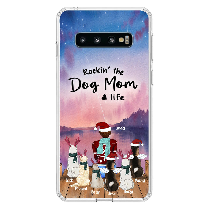 Personalized Christmas Pet Mom/Dad Phone Case - Up to 6 Pets - Rock'in The Dog Mom Life