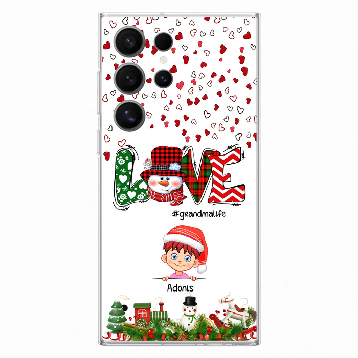 Custom Personalized Christmas Grandmalife Phone Case - Upto 6 Kids - Christmas Gift For Grandma, Mama - Case For iPhone And Samsung