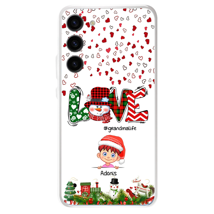 Custom Personalized Christmas Grandmalife Phone Case - Upto 6 Kids - Christmas Gift For Grandma, Mama - Case For iPhone And Samsung