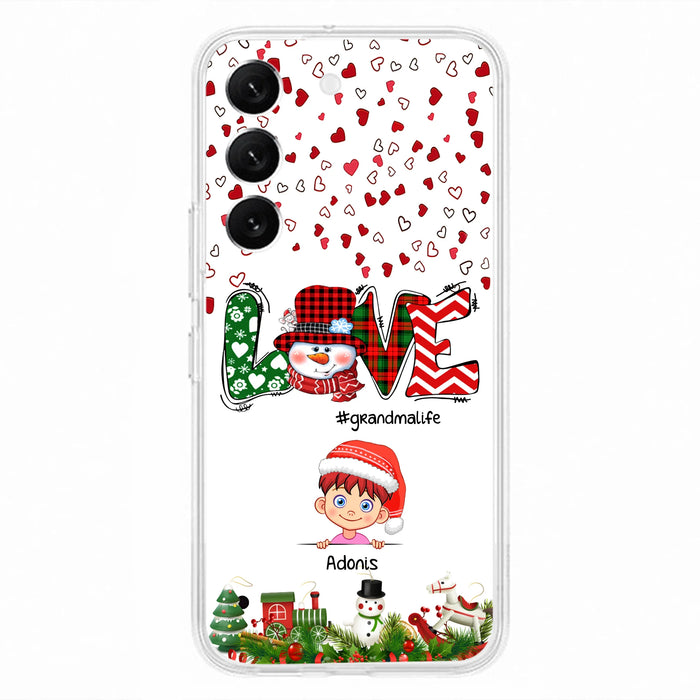 Custom Personalized Christmas Grandmalife Phone Case - Upto 6 Kids - Christmas Gift For Grandma, Mama - Case For iPhone And Samsung