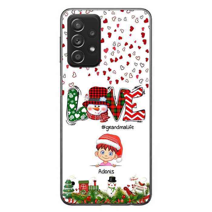 Custom Personalized Christmas Grandmalife Phone Case - Upto 6 Kids - Christmas Gift For Grandma, Mama - Case For iPhone And Samsung
