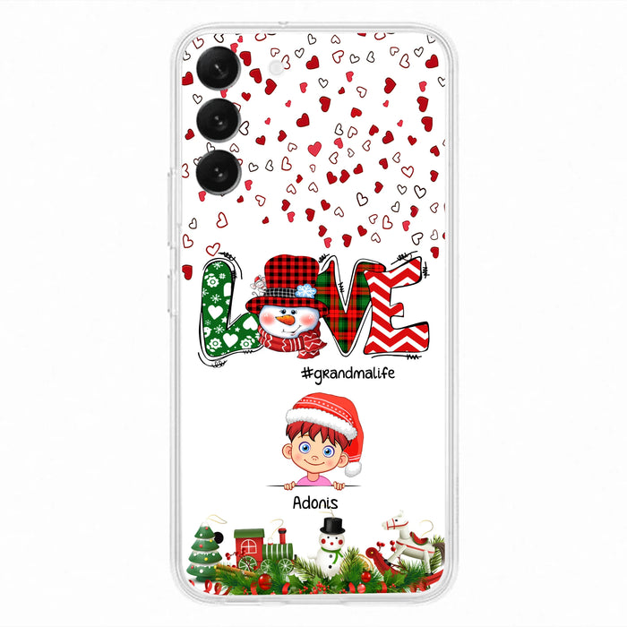 Custom Personalized Christmas Grandmalife Phone Case - Upto 6 Kids - Christmas Gift For Grandma, Mama - Case For iPhone And Samsung