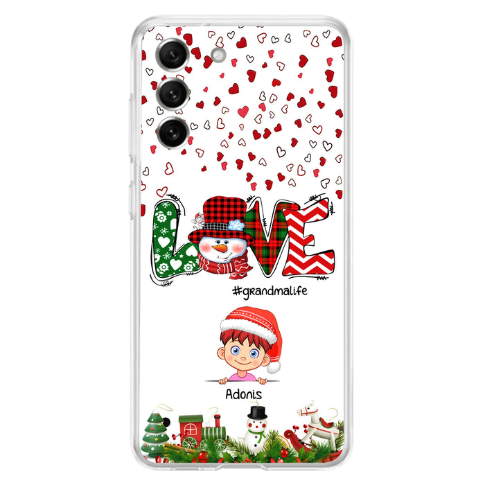Custom Personalized Christmas Grandmalife Phone Case - Upto 6 Kids - Christmas Gift For Grandma, Mama - Case For iPhone And Samsung