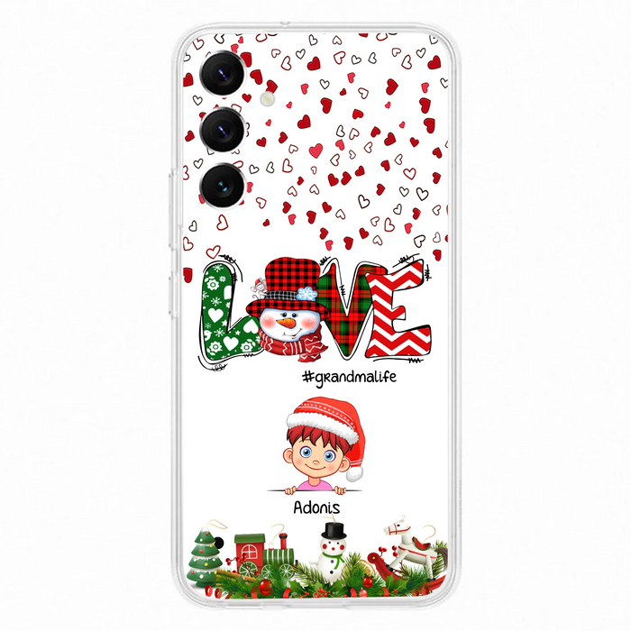 Custom Personalized Christmas Grandmalife Phone Case - Upto 6 Kids - Christmas Gift For Grandma, Mama - Case For iPhone And Samsung