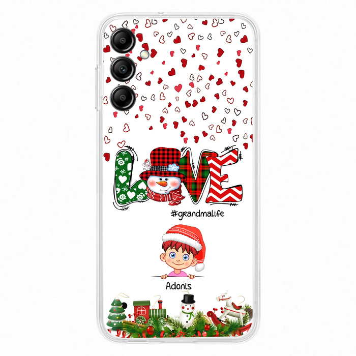 Custom Personalized Christmas Grandmalife Phone Case - Upto 6 Kids - Christmas Gift For Grandma, Mama - Case For iPhone And Samsung