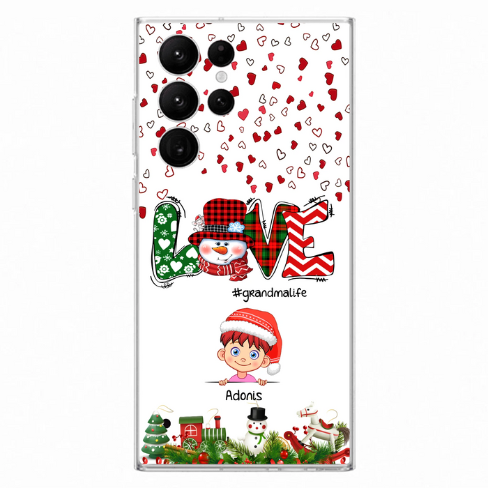 Custom Personalized Christmas Grandmalife Phone Case - Upto 6 Kids - Christmas Gift For Grandma, Mama - Case For iPhone And Samsung