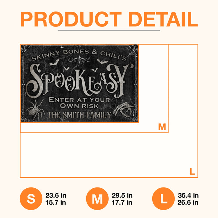 Personalized Spooky Doormat - Halloween Gift Idea For Family - Skinny Bones & Chili's Spookeasy