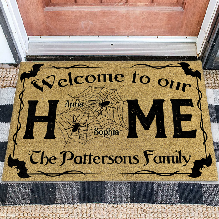 Personalized Spooky Doormat - Halloween Gift Idea For Family - Welcome To Our Home