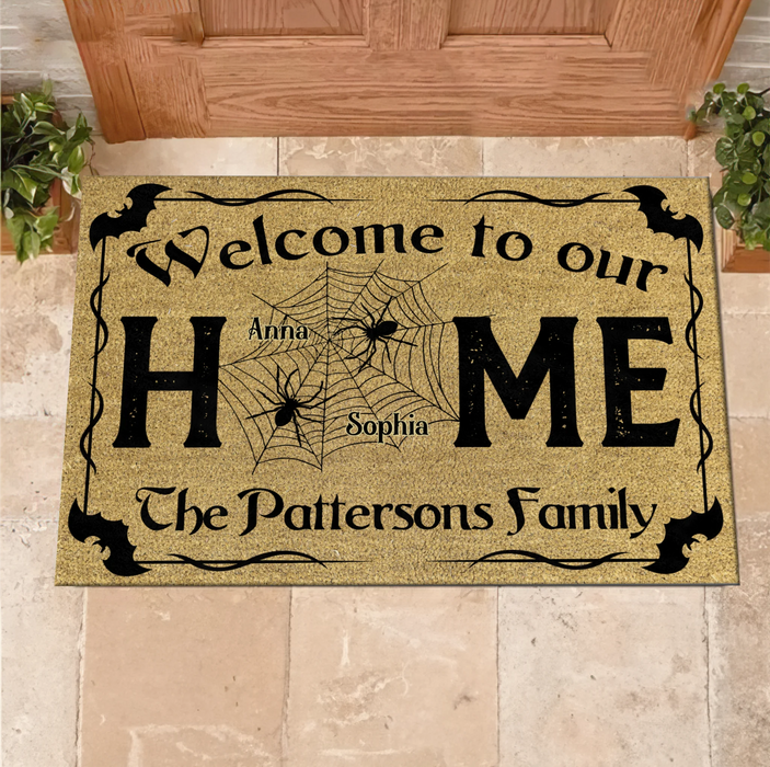 Personalized Spooky Doormat - Halloween Gift Idea For Family - Welcome To Our Home