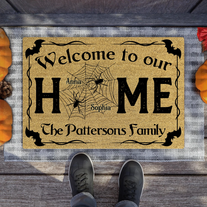 Personalized Spooky Doormat - Halloween Gift Idea For Family - Welcome To Our Home
