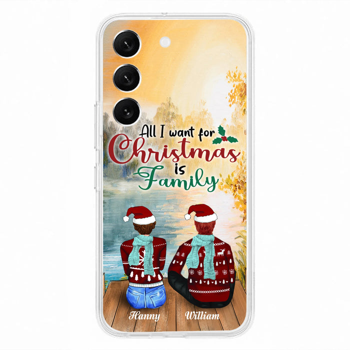 Custom Personalized Family Phone Case - Couple/ Parents With Upto 3 Kids, 3 Pets - Gift For Family - Case For iPhone And Samsung