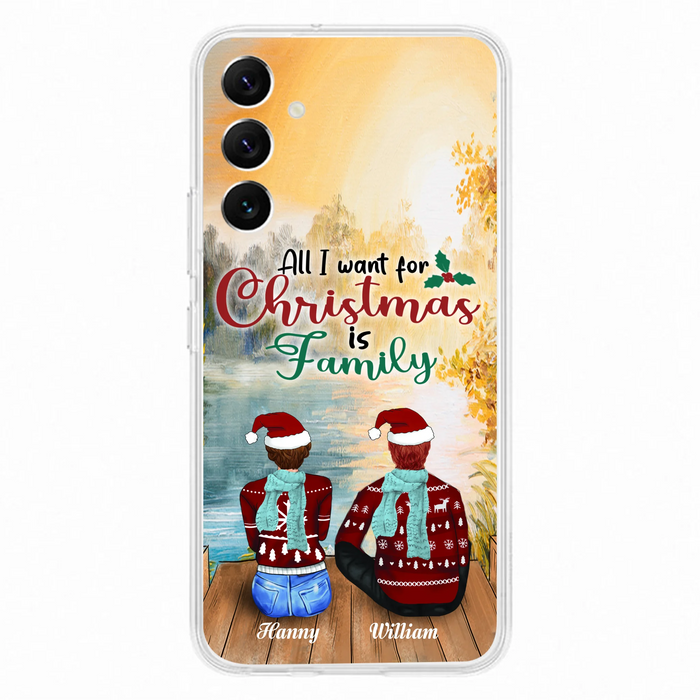 Custom Personalized Family Phone Case - Couple/ Parents With Upto 3 Kids, 3 Pets - Gift For Family - Case For iPhone And Samsung