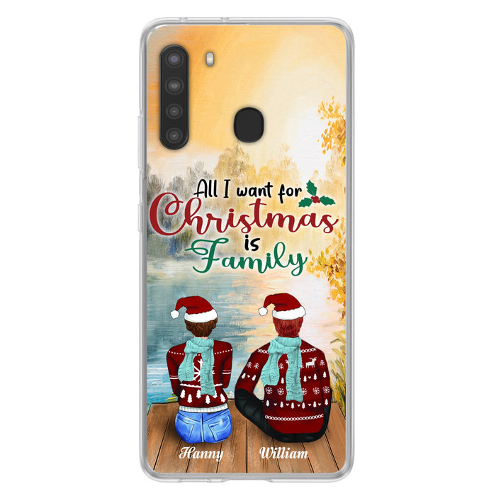 Custom Personalized Family Phone Case - Couple/ Parents With Upto 3 Kids, 3 Pets - Gift For Family - Case For iPhone And Samsung