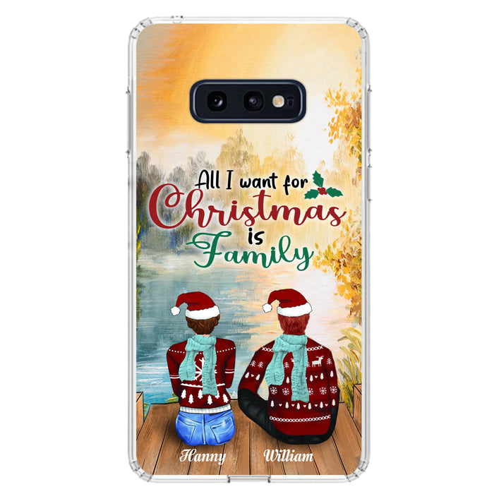 Custom Personalized Family Phone Case - Couple/ Parents With Upto 3 Kids, 3 Pets - Gift For Family - Case For iPhone And Samsung