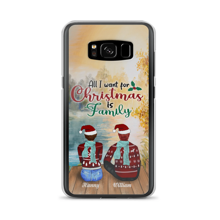 Custom Personalized Family Phone Case - Couple/ Parents With Upto 3 Kids, 3 Pets - Gift For Family - Case For iPhone And Samsung