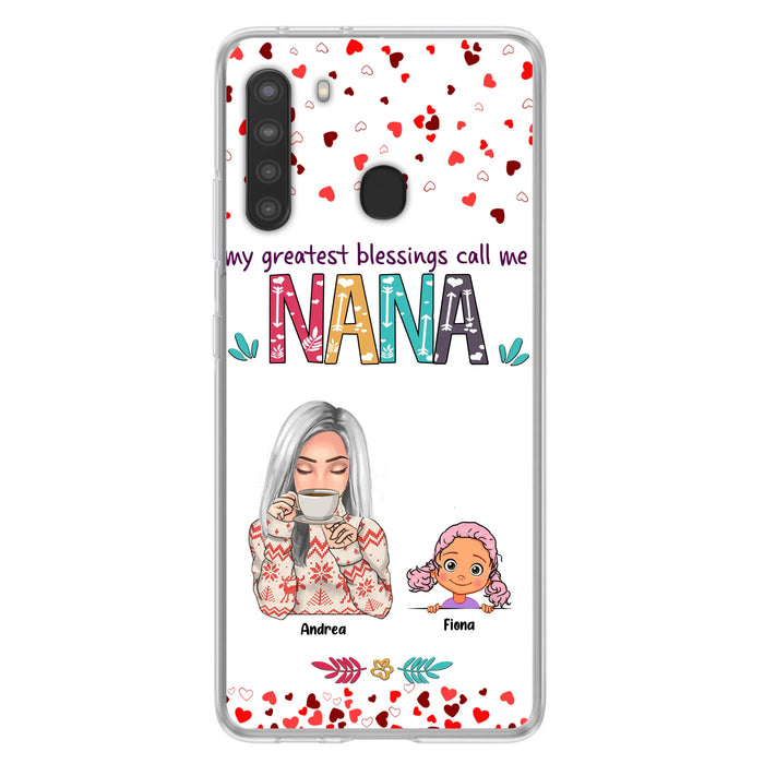 Custom Personalized Grandma & Grandkids Phone Case - Upto 5 Kids - My Greatest Blessings Call Me Nana - For iPhone And Samsung Phone Case