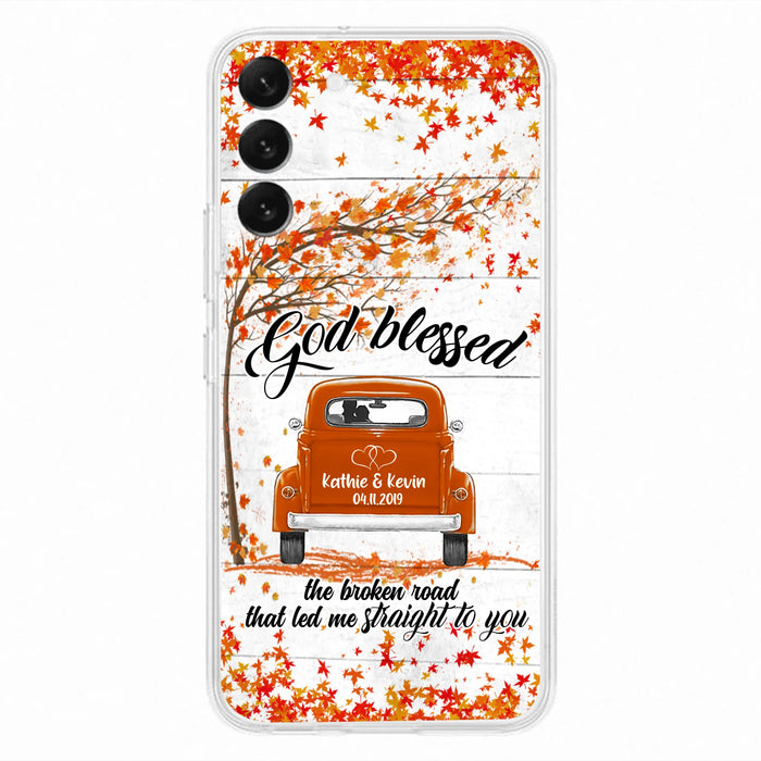 Custom Personalized Couple Phone Case - Best Gift For Couple - God Blessed The Broken Road That Led Me Straight To You - Case For Iphone And Samsung