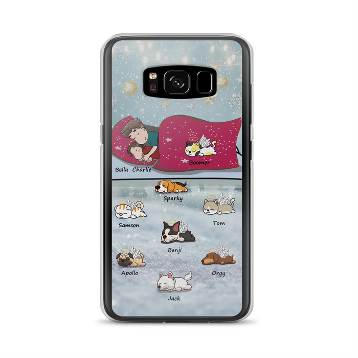 Custom Personalized Couple With Pet Phone Case - Upto 8 Pets - Best Gift For Dog/ Cat Lover - Case For Iphone And Samsung