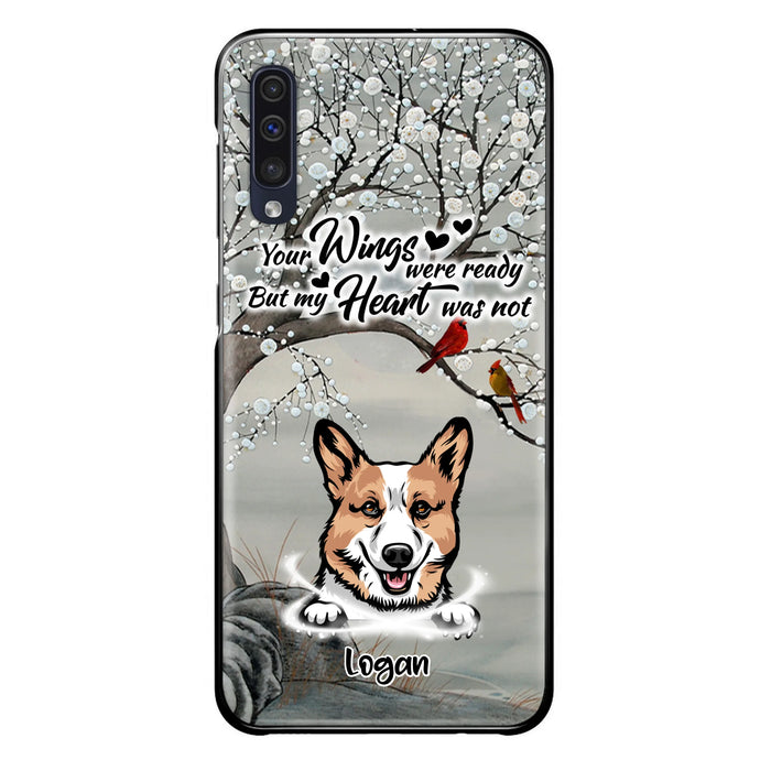 Custom Personalized Memorial Dog Cat Phone Case - Upto 3 Pets - Best Gift For Dog/ Cat Lover - Your Wings Were Ready But My Heart Was Not - Case For iPhone And Samsung