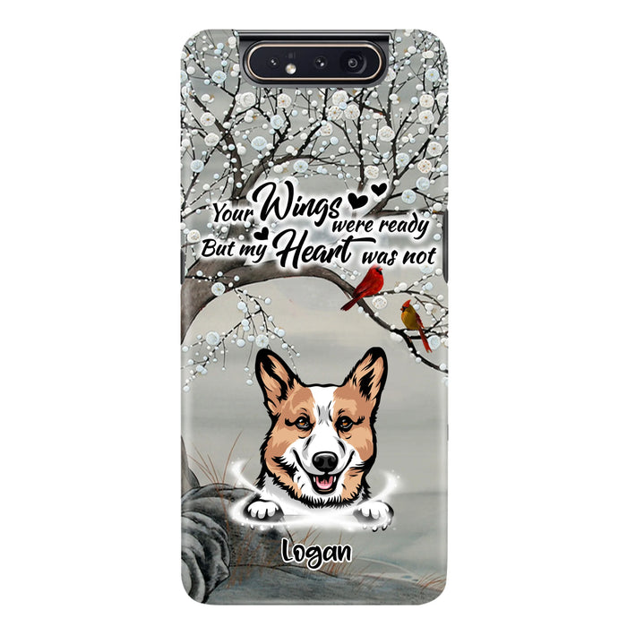 Custom Personalized Memorial Dog Cat Phone Case - Upto 3 Pets - Best Gift For Dog/ Cat Lover - Your Wings Were Ready But My Heart Was Not - Case For iPhone And Samsung