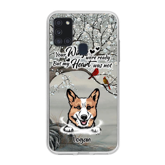 Custom Personalized Memorial Dog Cat Phone Case - Upto 3 Pets - Best Gift For Dog/ Cat Lover - Your Wings Were Ready But My Heart Was Not - Case For iPhone And Samsung