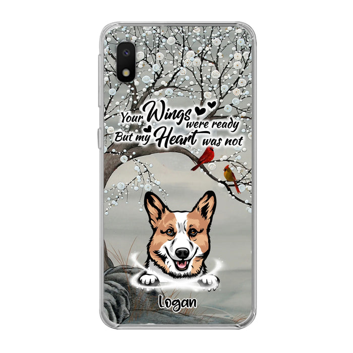 Custom Personalized Memorial Dog Cat Phone Case - Upto 3 Pets - Best Gift For Dog/ Cat Lover - Your Wings Were Ready But My Heart Was Not - Case For iPhone And Samsung