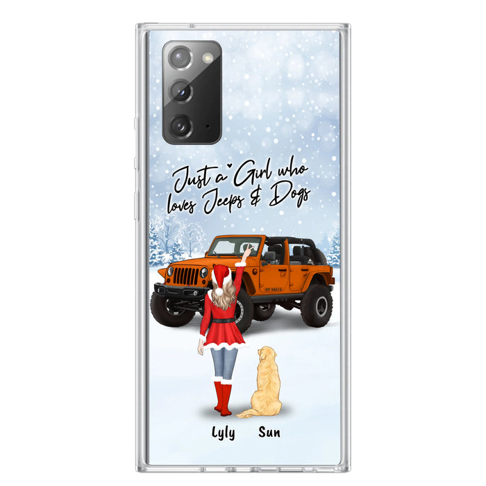 Custom Personalized Christmas Off-road Girl Phone Case - Girl With Upto 4 Pets - Christmas Gift For Dog/ Cat Lover - Just A Girl - Case For iPhone And Samsung