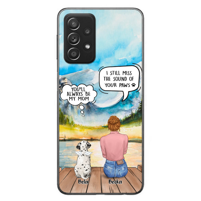 Custom Personalized Memorial Pet Mom Phone Case - Woman With Upto 5 Pets - Best Gift For Pet Lover - It's So Hard To Say Goodbye - Case For Iphone/Samsung