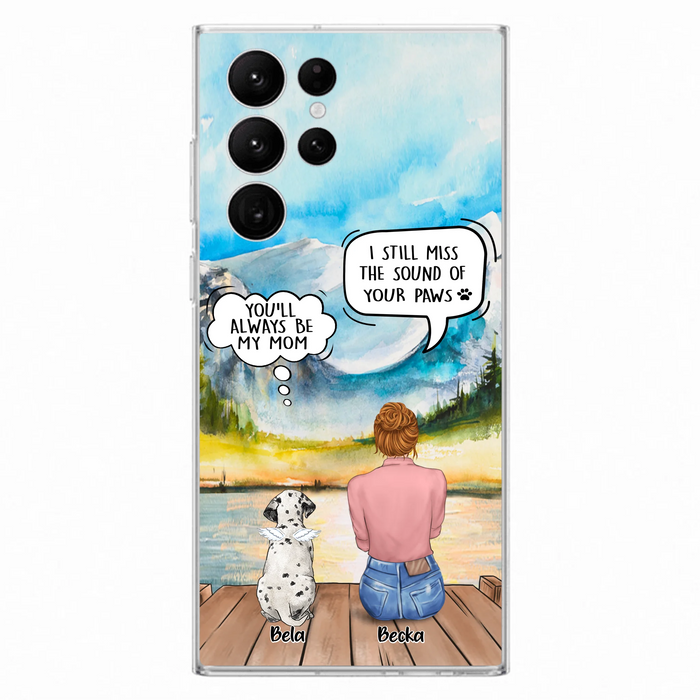 Custom Personalized Memorial Pet Mom Phone Case - Woman With Upto 5 Pets - Best Gift For Pet Lover - It's So Hard To Say Goodbye - Case For Iphone/Samsung