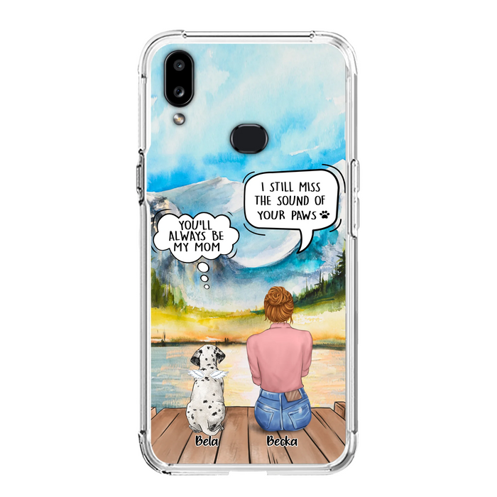 Custom Personalized Memorial Pet Mom Phone Case - Woman With Upto 5 Pets - Best Gift For Pet Lover - It's So Hard To Say Goodbye - Case For Iphone/Samsung