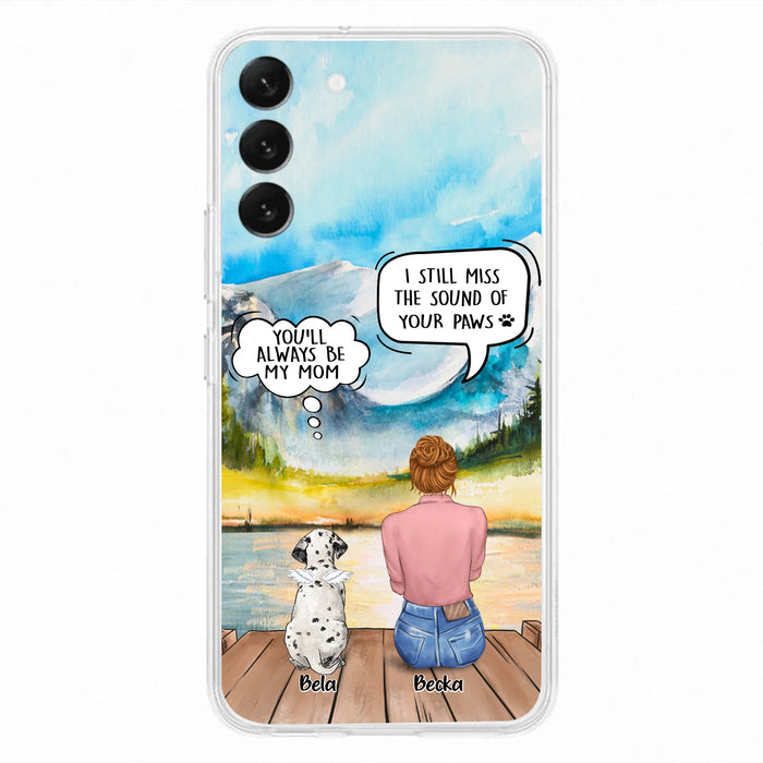 Custom Personalized Memorial Pet Mom Phone Case - Woman With Upto 5 Pets - Best Gift For Pet Lover - It's So Hard To Say Goodbye - Case For Iphone/Samsung