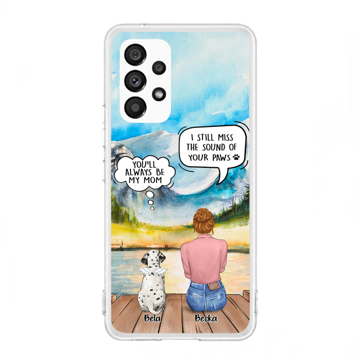 Custom Personalized Memorial Pet Mom Phone Case - Woman With Upto 5 Pets - Best Gift For Pet Lover - It's So Hard To Say Goodbye - Case For Iphone/Samsung