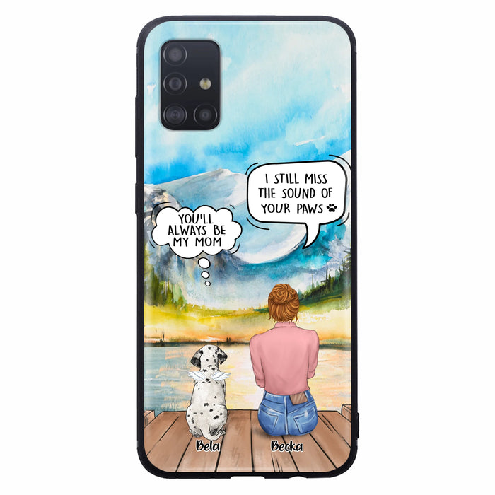 Custom Personalized Memorial Pet Mom Phone Case - Woman With Upto 5 Pets - Best Gift For Pet Lover - It's So Hard To Say Goodbye - Case For Iphone/Samsung