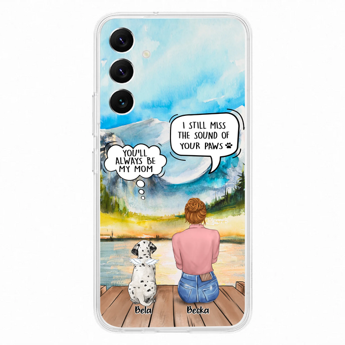 Custom Personalized Memorial Pet Mom Phone Case - Woman With Upto 5 Pets - Best Gift For Pet Lover - It's So Hard To Say Goodbye - Case For Iphone/Samsung