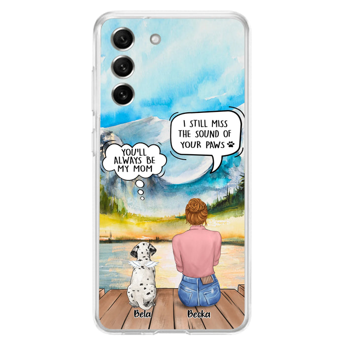 Custom Personalized Memorial Pet Mom Phone Case - Woman With Upto 5 Pets - Best Gift For Pet Lover - It's So Hard To Say Goodbye - Case For Iphone/Samsung