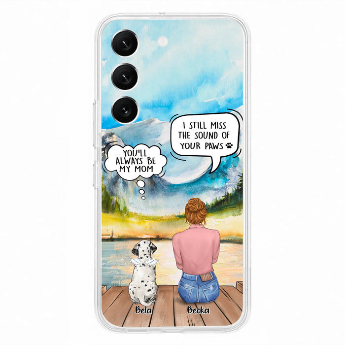 Custom Personalized Memorial Pet Mom Phone Case - Woman With Upto 5 Pets - Best Gift For Pet Lover - It's So Hard To Say Goodbye - Case For Iphone/Samsung