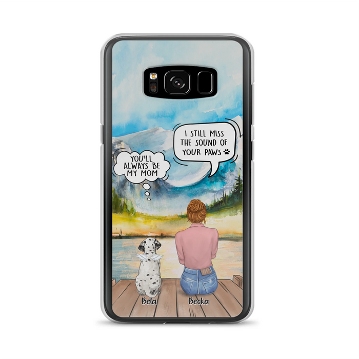 Custom Personalized Memorial Pet Mom Phone Case - Woman With Upto 5 Pets - Best Gift For Pet Lover - It's So Hard To Say Goodbye - Case For Iphone/Samsung