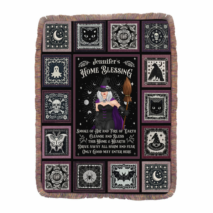 Personalized Witch Ultra-Soft Fringer Blanket - Gift Idea For Sister/Friend/Mom/Witch Lover - Home Blessing