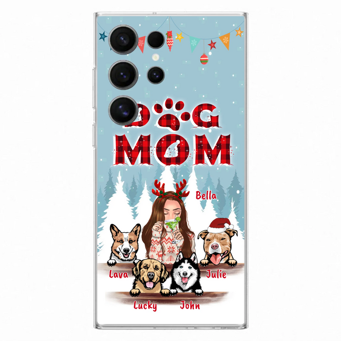 Custom Personalized Pet Mom Xmas Phone Case - Upto 4 Pets - Best Gift For Dog/Cat Lover - Case For Iphone/Samsung - 2T7CRT