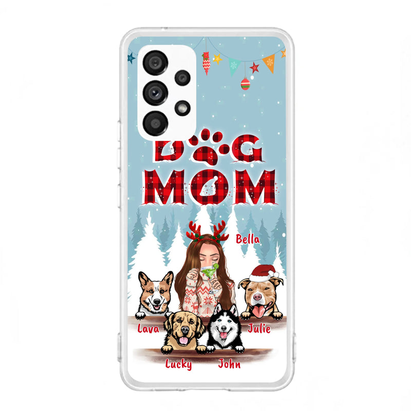 Custom Personalized Pet Mom Xmas Phone Case - Upto 4 Pets - Best Gift For Dog/Cat Lover - Case For Iphone/Samsung - 2T7CRT