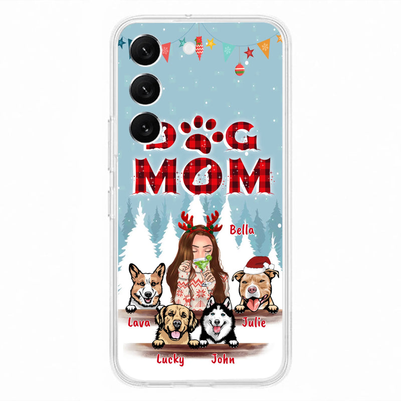 Custom Personalized Pet Mom Xmas Phone Case - Upto 4 Pets - Best Gift For Dog/Cat Lover - Case For Iphone/Samsung - 2T7CRT