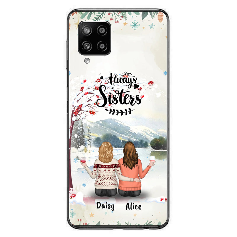 Custom Personalized Sisters Phone Case - Christmas/Autumn/Winter Sisters - Upto 3 Girls - Best Gift For Friends - Phone Case For iPhone And Samsung