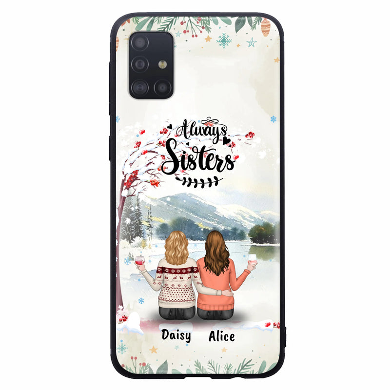 Custom Personalized Sisters Phone Case - Christmas/Autumn/Winter Sisters - Upto 3 Girls - Best Gift For Friends - Phone Case For iPhone And Samsung