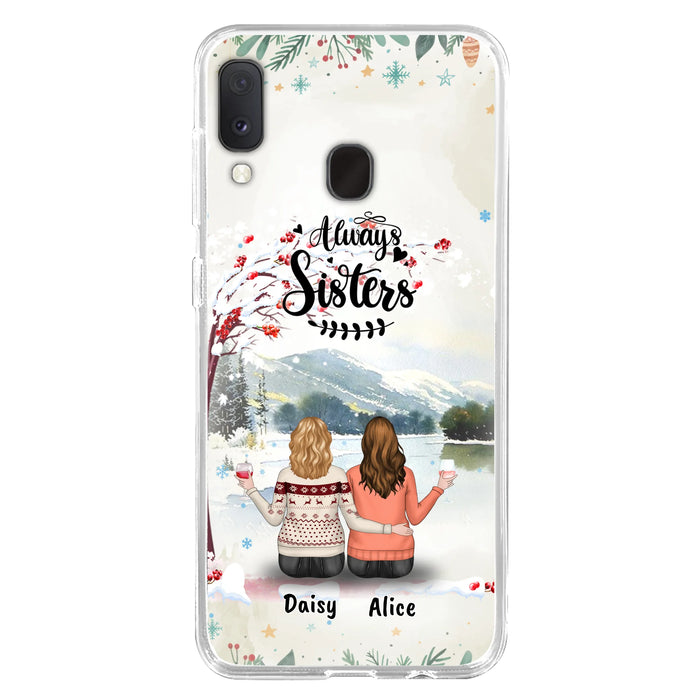 Custom Personalized Sisters Phone Case - Christmas/Autumn/Winter Sisters - Upto 3 Girls - Best Gift For Friends - Phone Case For iPhone And Samsung