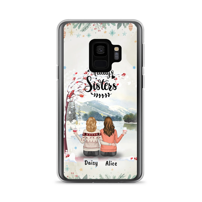 Custom Personalized Sisters Phone Case - Christmas/Autumn/Winter Sisters - Upto 3 Girls - Best Gift For Friends - Phone Case For iPhone And Samsung