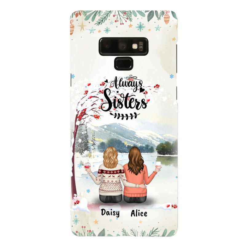 Custom Personalized Sisters Phone Case - Christmas/Autumn/Winter Sisters - Upto 3 Girls - Best Gift For Friends - Phone Case For iPhone And Samsung